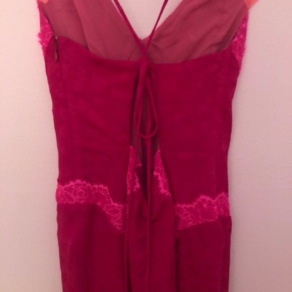 For Love & Lemons Fuschia Lace Slip Maxi EUC - Picture 5 of 8